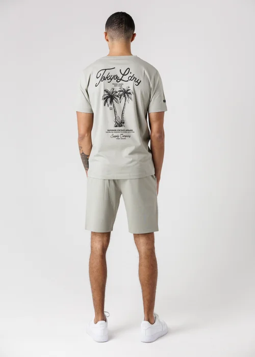 Tokyo Laundry Green Palm Print T-Shirt & Shorts Lounge Set - 2XL Image 2