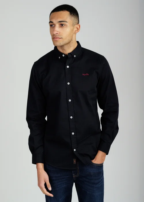 Tokyo Laundry Black Cotton Oxford Long Sleeve Shirt - S Image 1