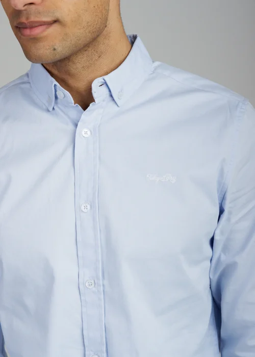 Tokyo Laundry Light Blue Cotton Oxford Long Sleeve Shirt - 2XL Image 3