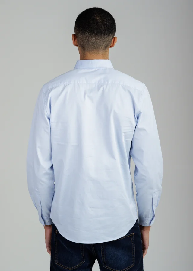 Tokyo Laundry Light Blue Cotton Oxford Long Sleeve Shirt