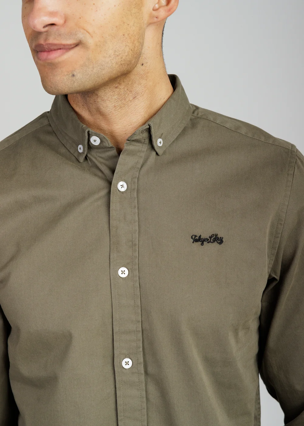 Tokyo Laundry Khaki Cotton Oxford Long Sleeve Shirt - M Image 4