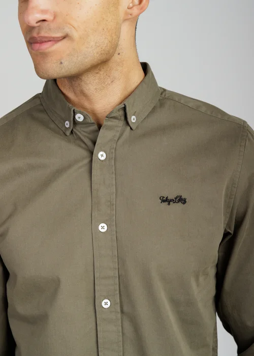 Tokyo Laundry Khaki Cotton Oxford Long Sleeve Shirt - M Image 4