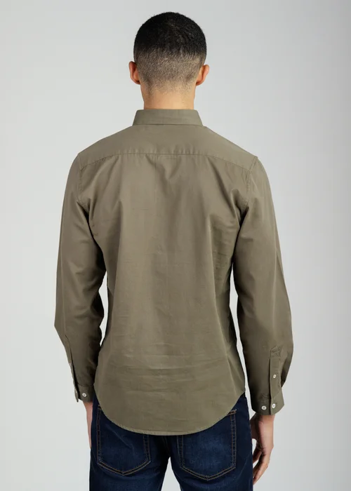 Tokyo Laundry Khaki Cotton Oxford Long Sleeve Shirt - M Image 3