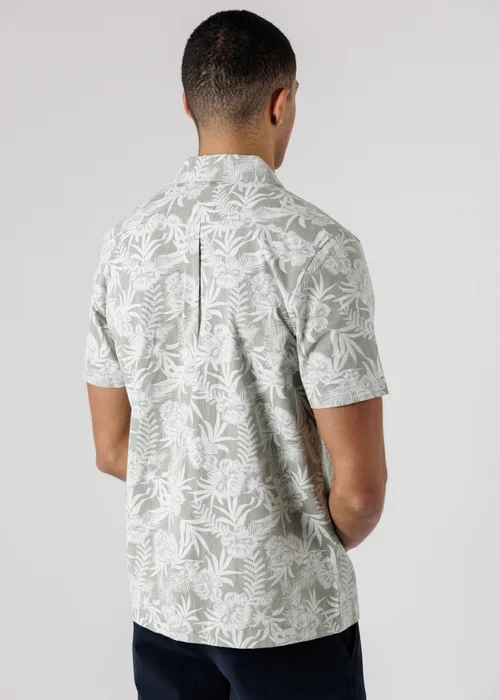 Tokyo Laundry Green Cotton Short Sleeve Button-Up Tropical Print Shirt - S Image 2
