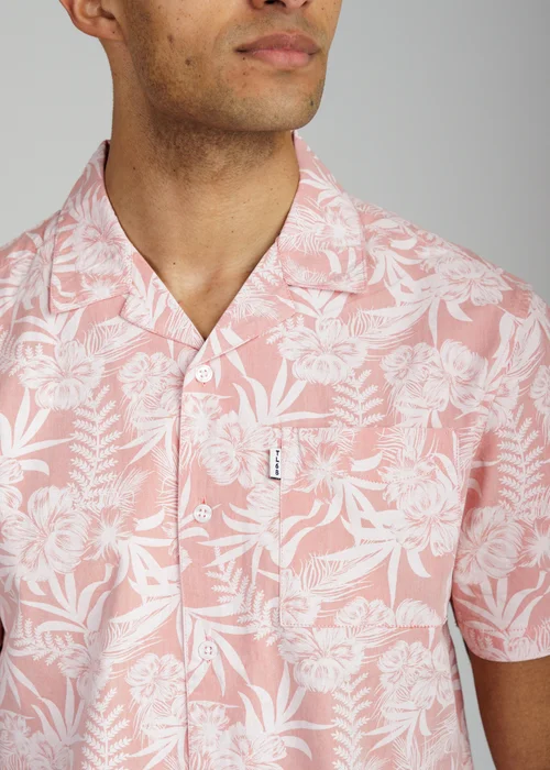 Tokyo Laundry Coral Cotton Short Sleeve Button-Up Tropical Print Shirt - 2XL Image 3