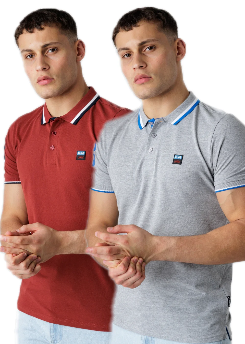 Tokyo Laundry Burgundy 2-Pack Cotton Short Sleeve Button-Up Polo Shirt - XL Image 1