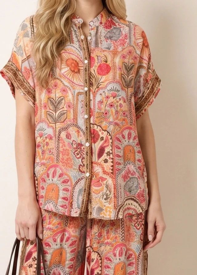 Blue Vanilla Multi Shirt Trouser Co-Ord Set