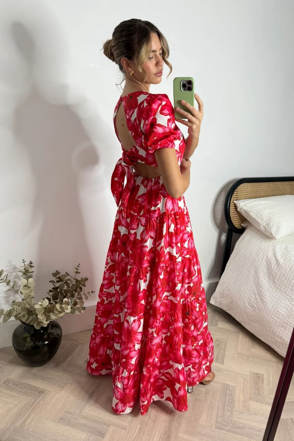Style Cheat Red & White Zoe Tiered Cutout Maxi Dress - 12 Image 4