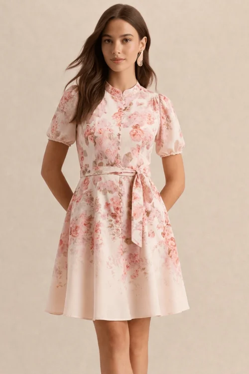 Style Cheat Placement Pink Mini Dress - 16 Image 1