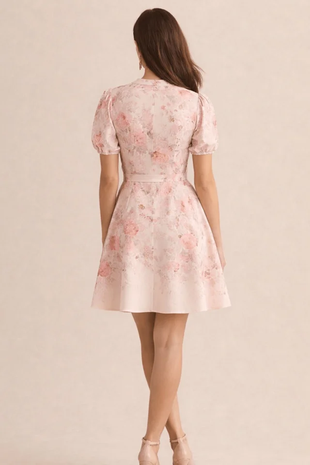 Style Cheat Placement Pink Mini Dress