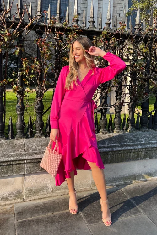 Style Cheat Pink Charlotte Wrap Midi Dress - 6 Image 3