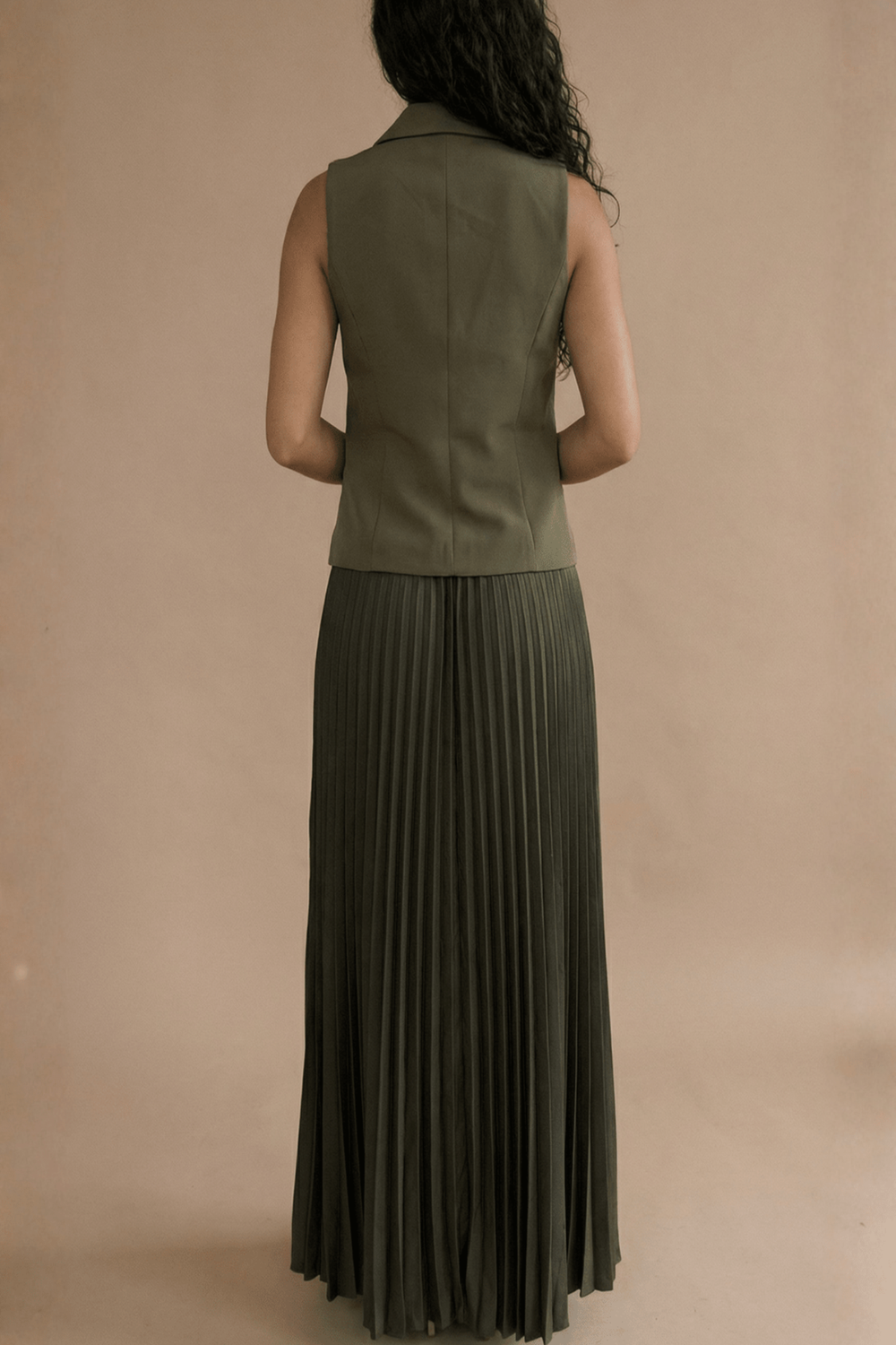 Style Cheat Orlaith Khaki Button Pleat Blazer Dress - 10 Image 3