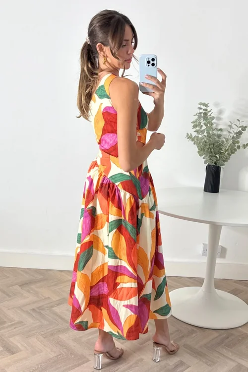 Style Cheat Multi Jasmine Cut Out One Shoulder Midi Dress - 8 Image 5