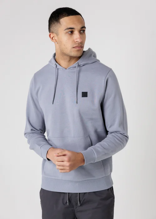 Tokyo Laundry Blue Brushed Back Fleece Hoody With Small Chest Logo - M Image 1