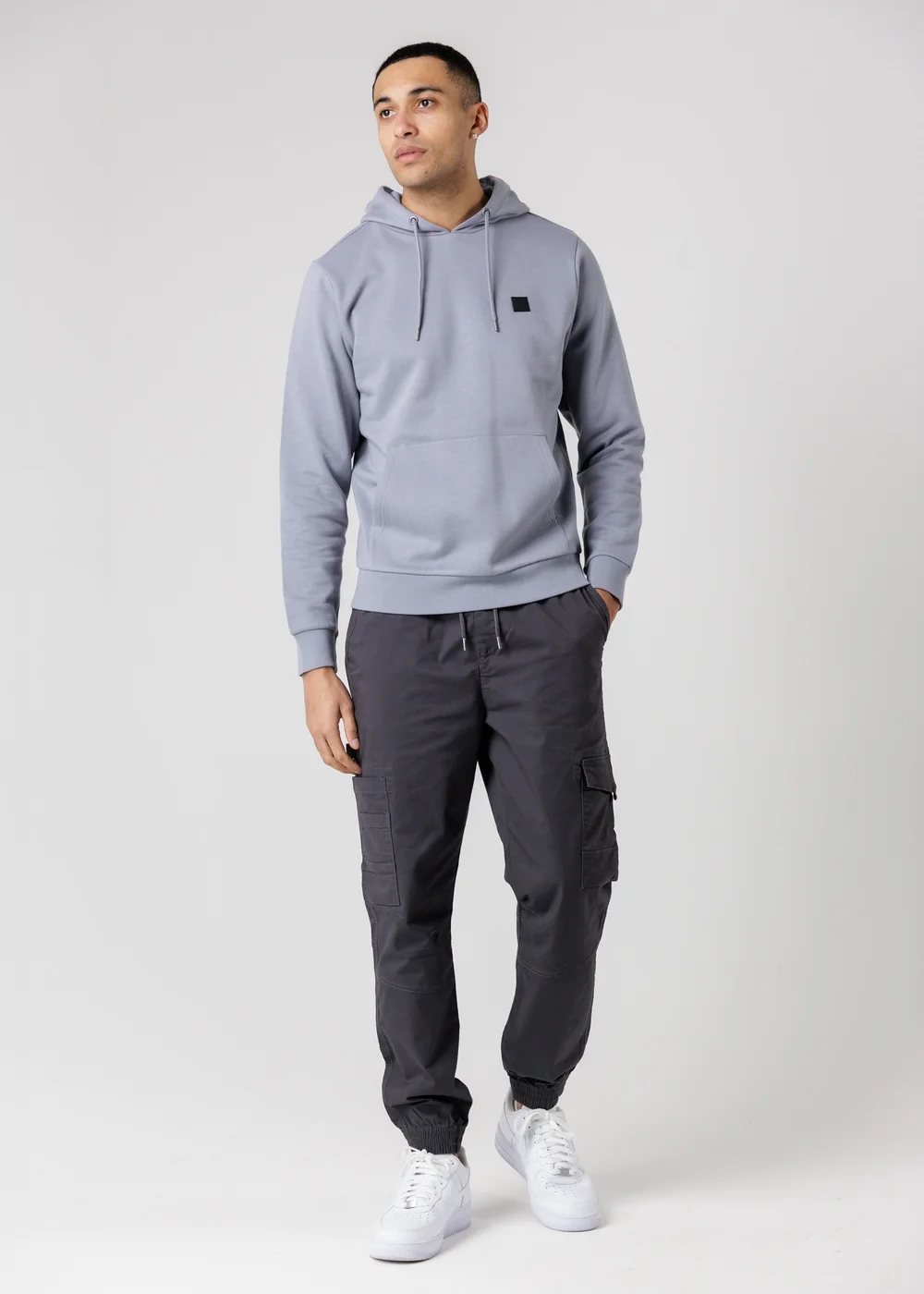 Tokyo Laundry Blue Brushed Back Fleece Hoody With Small Chest Logo - M Image 4