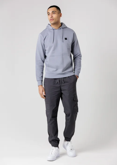 Tokyo Laundry Blue Brushed Back Fleece Hoody With Small Chest Logo - M Image 4