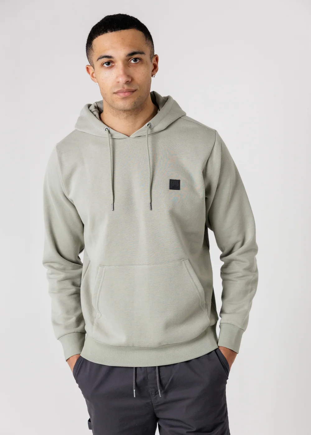 Tokyo Laundry Green Brushed Back Fleece Hoody With Small Chest Logo - L Image 1