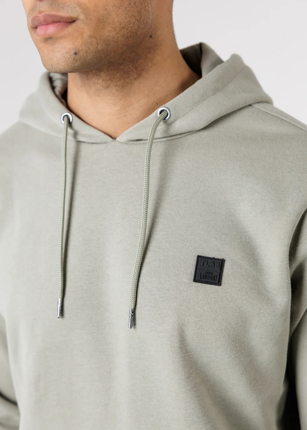 Tokyo Laundry Green Brushed Back Fleece Hoody With Small Chest Logo - L Image 3