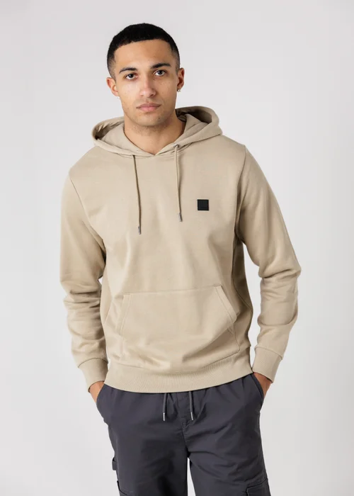Tokyo Laundry Beige Brushed Back Fleece Hoody With Small Chest Logo - L Image 1