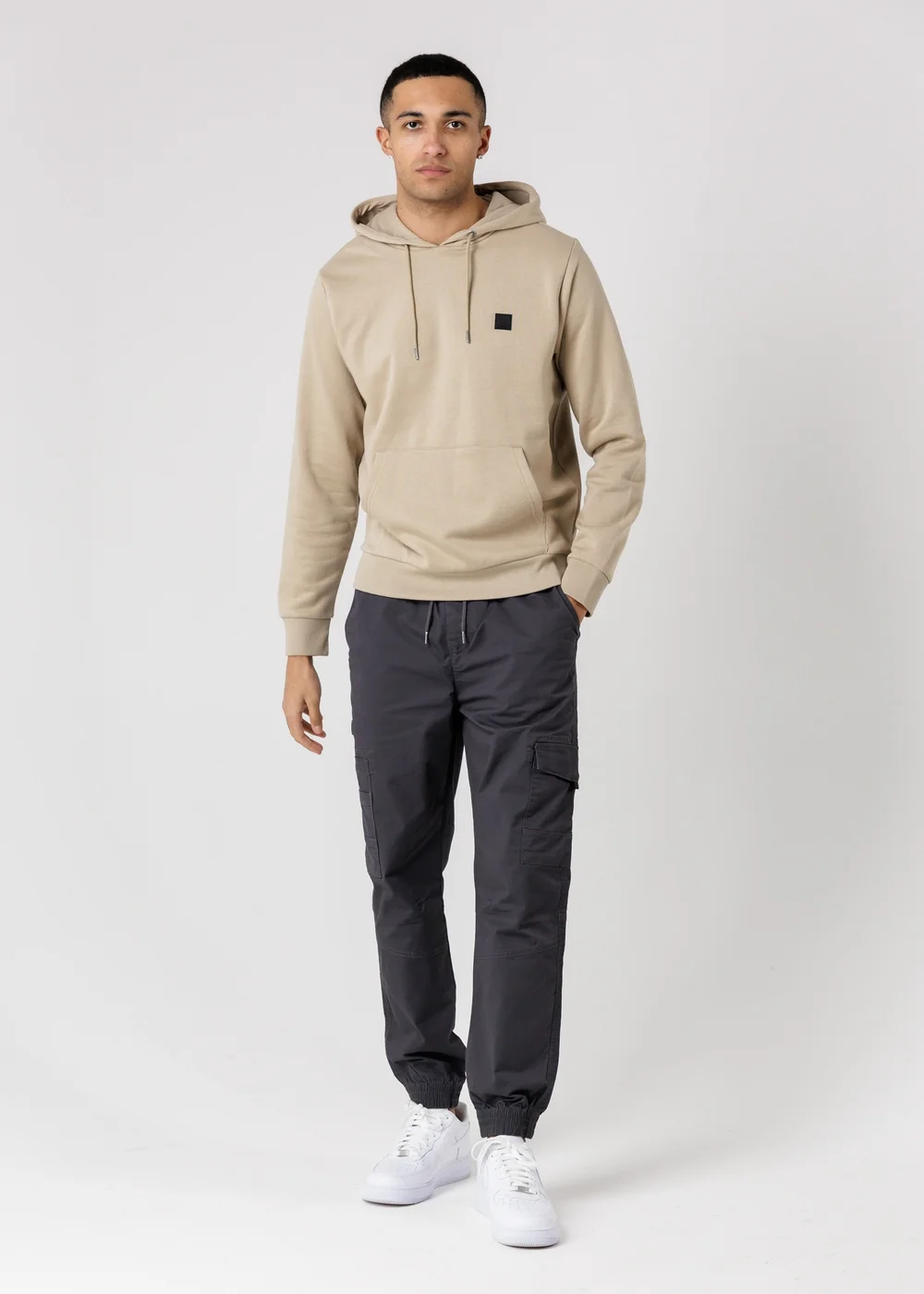 Tokyo Laundry Beige Brushed Back Fleece Hoody With Small Chest Logo - L Image 4