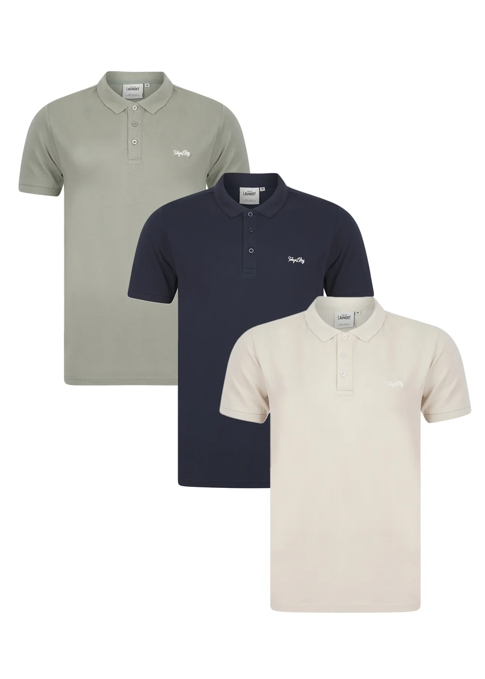Tokyo Laundry Navy 3-Pack Embroidered Logo Polo Shirt - M Image 1