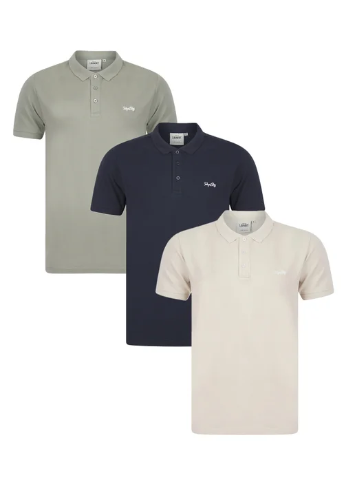 Tokyo Laundry Navy 3-Pack Embroidered Logo Polo Shirt - M Image 1