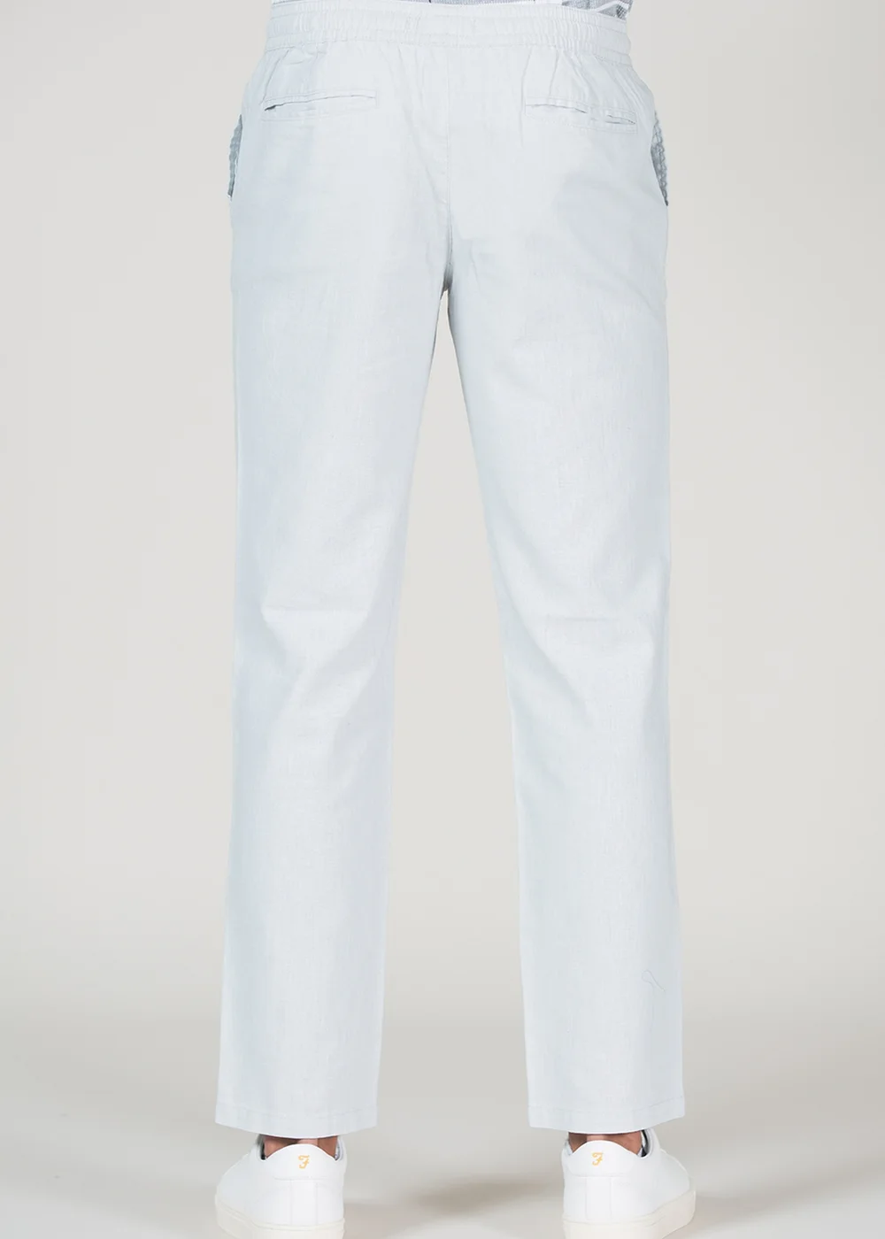 Tokyo Laundry Grey Cotton Linen Drawstring Straight Leg Trousers - 2XL Image 2