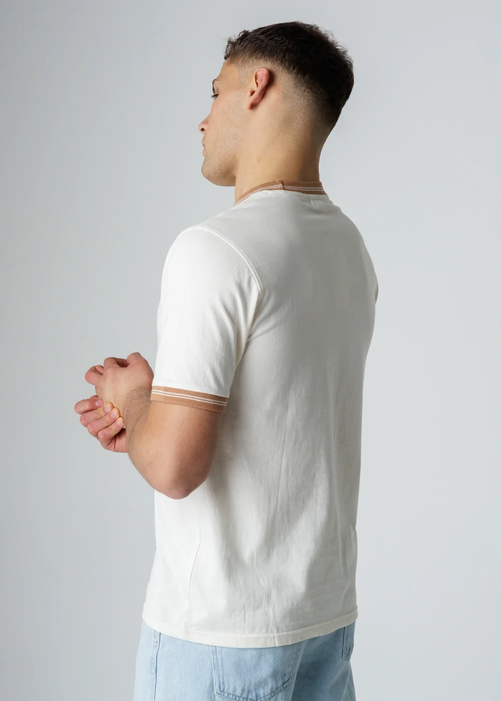 Influence White Cotton Crew Neck Ringer Graphic Short Sleeve T-Shirt - M Image 2