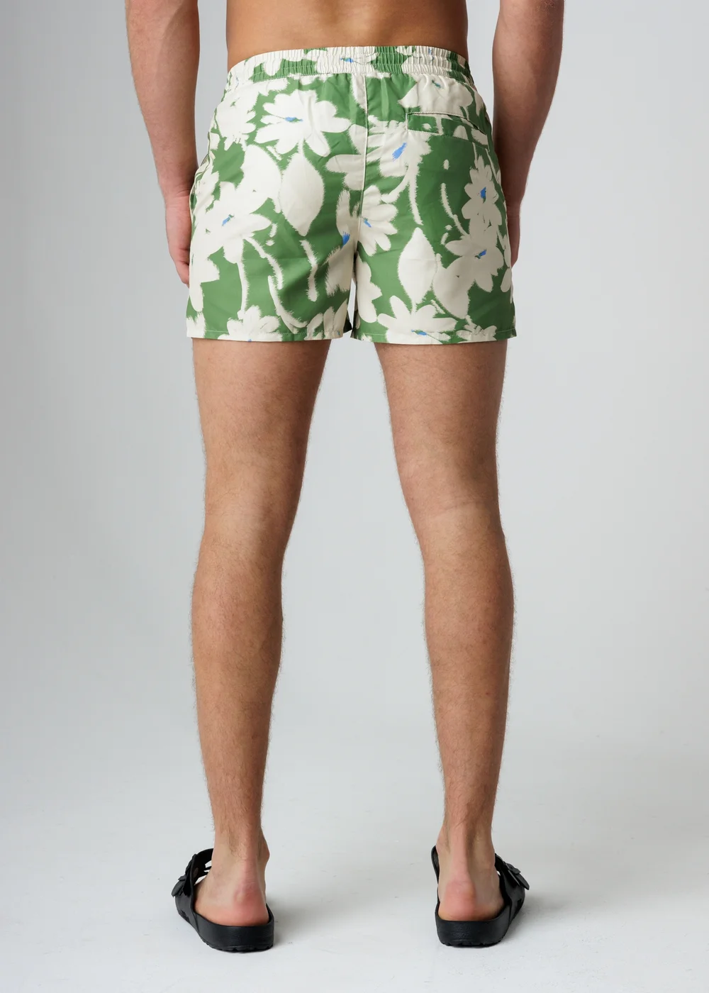 Influence green Elasticated Floral Print Swim Shorts - S Image 2