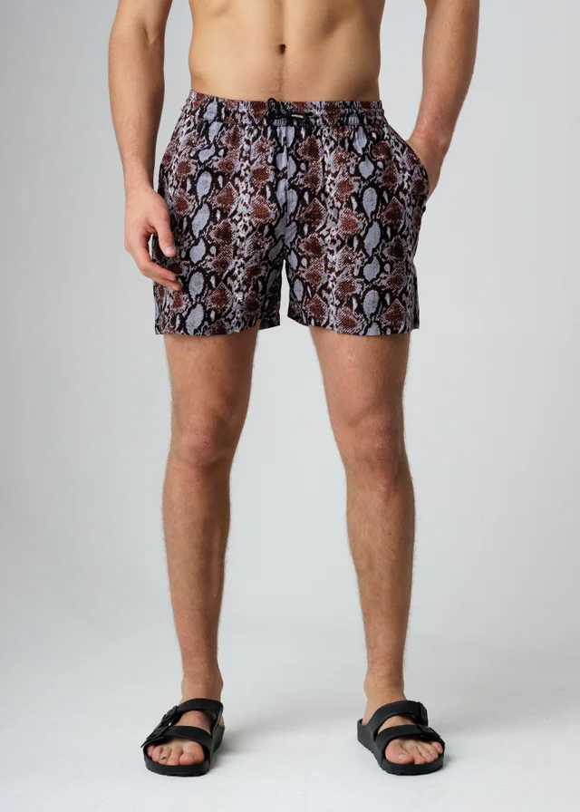 Influence Black Animal Print Elasticated Shorts