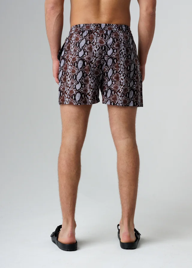 Influence Black Animal Print Elasticated Shorts