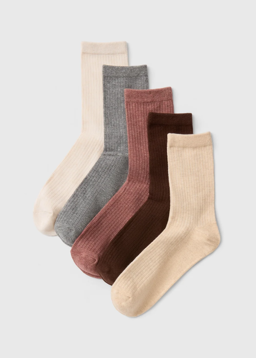 Multicoloured 5 Pack Ribbed Ankle Socks - One Size Image 1
