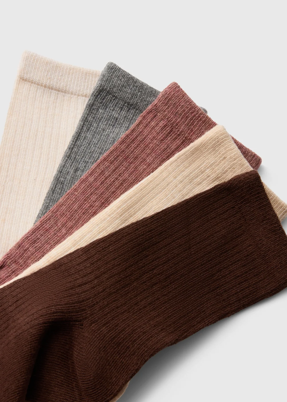 Multicoloured 5 Pack Ribbed Ankle Socks - One Size Image 2