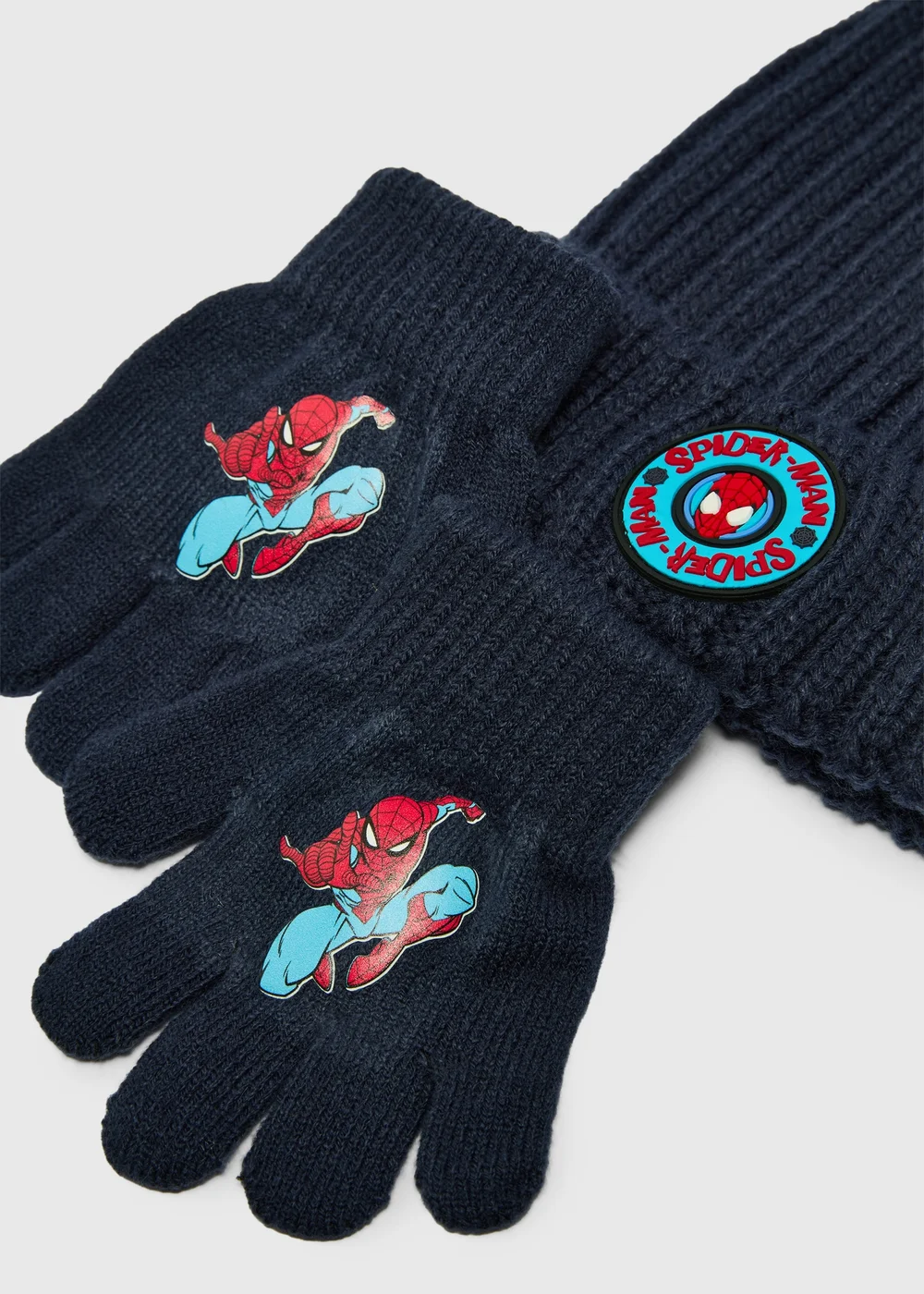 Boys Navy 2 Piece Spiderman Hat & Gloves Set (3-10 Yrs) - 7-10 Yrs Image 2