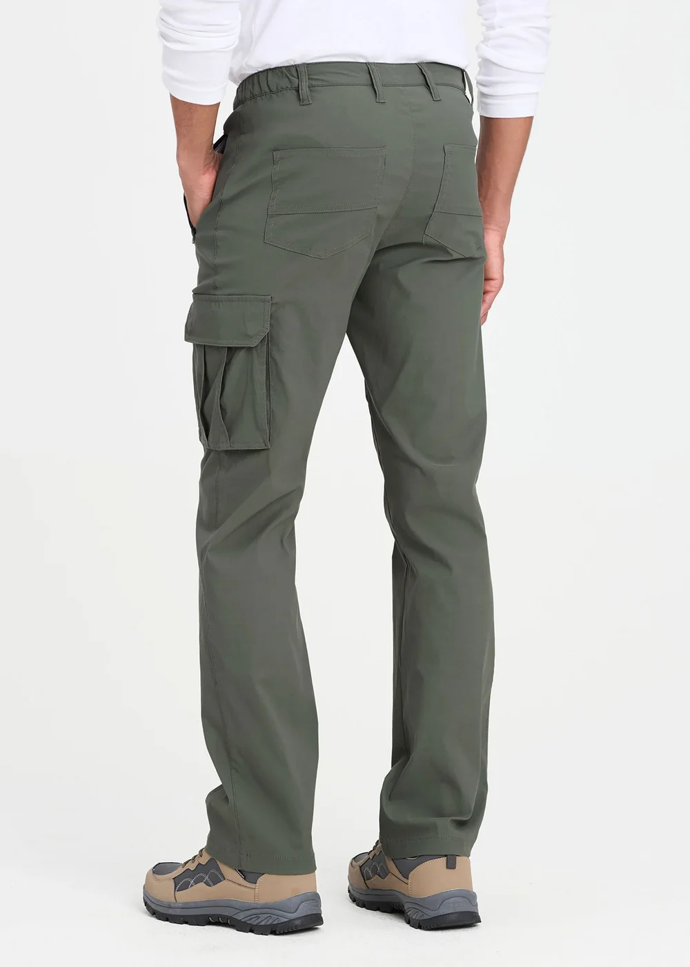 Cotton Traders Olive Quick Dry Stretch Action Trousers - 32/L29 Image 3