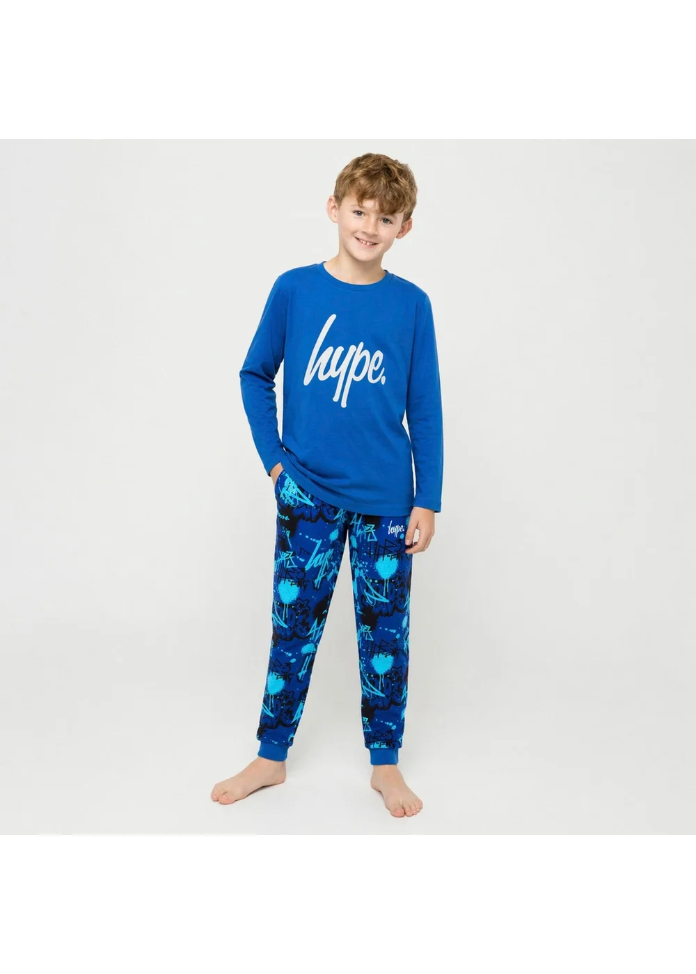 Hype Boys Blue Set Kids Soft Sleepwear Pyjama (7-14 Years) - 7-8 Yrs Image 1