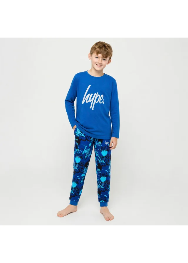 Hype Boys Blue Set Kids Soft Sleepwear Pyjama (7-14 Years)