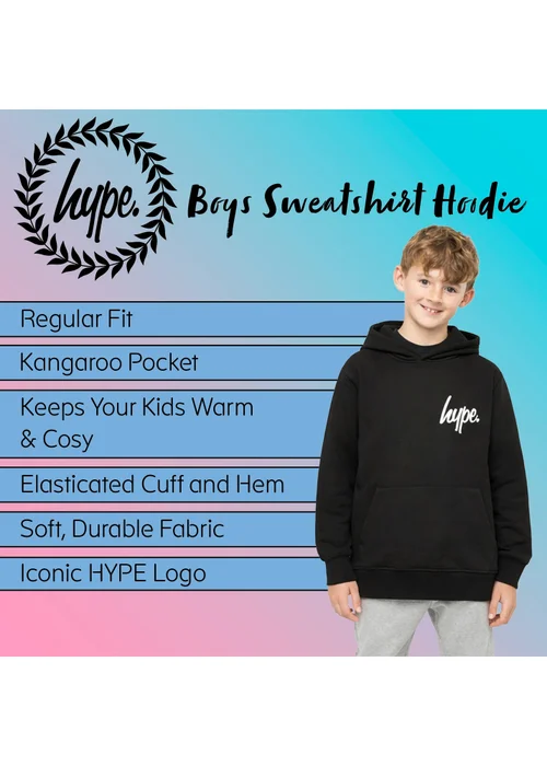 Hype Boys Black Extract Sweat Hoodie (7-14 Years) - 11-12 Yrs Image 5