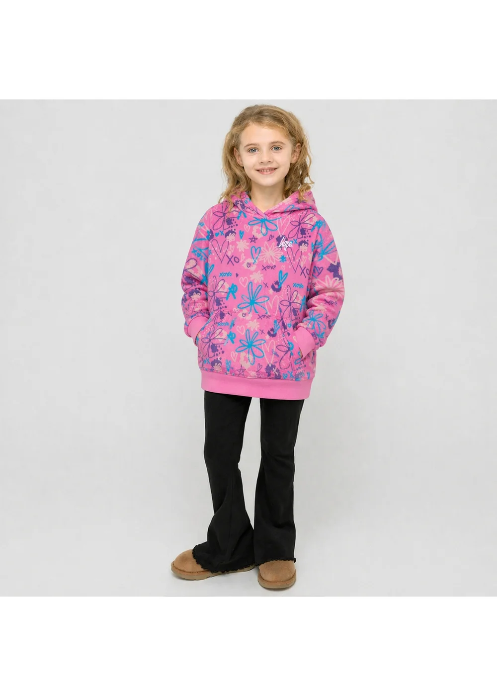 Hype Girls Pink Oversized Scribble Hoodie (5-14 Years) - 5-6 Yrs Image 1