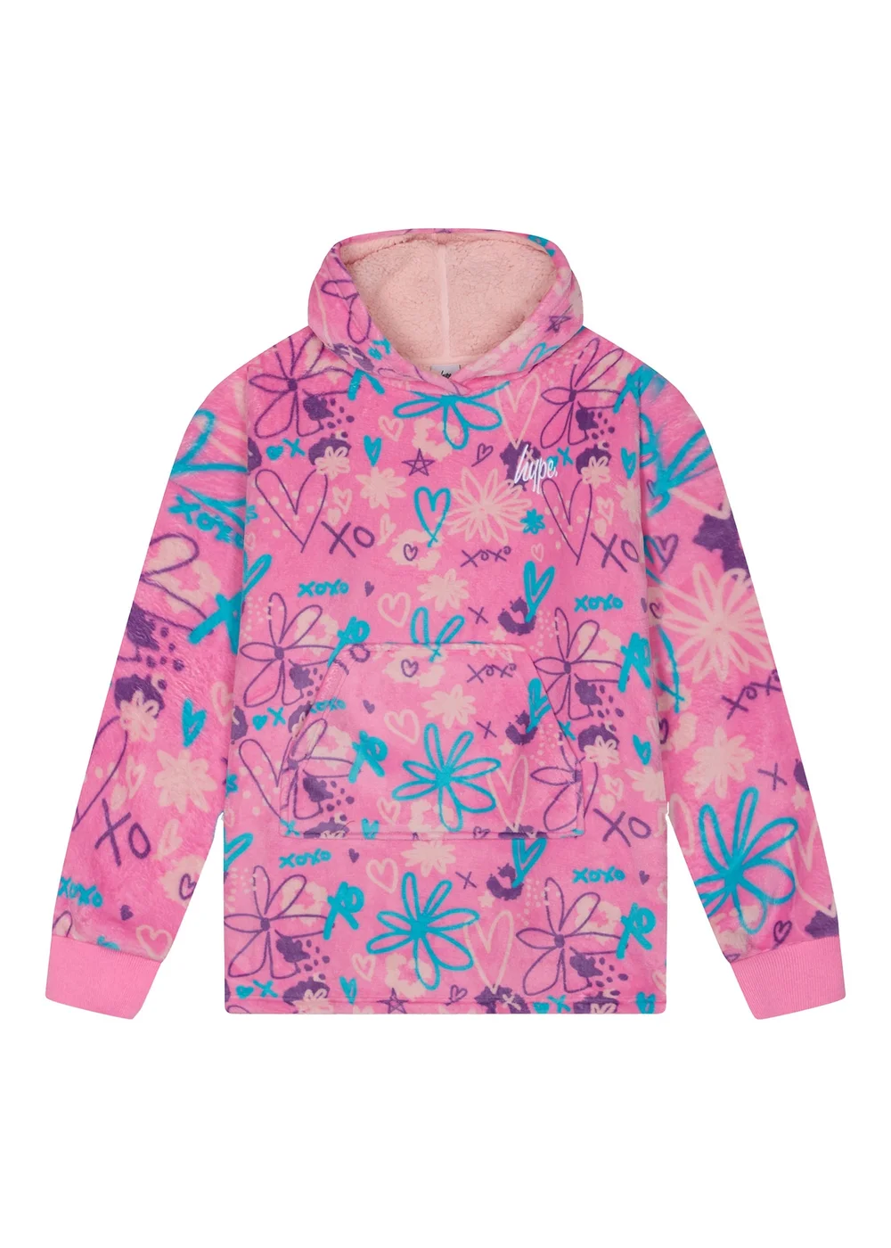 Hype Girls Pink Oversized Scribble Hoodie (5-14 Years) - 5-6 Yrs Image 3
