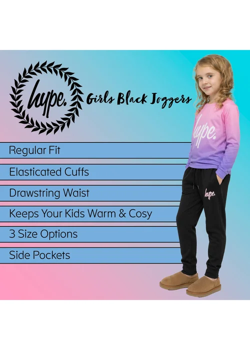 Hype Girls Balck Incept Joggers (7-14 Years) - 9-10 Yrs Image 5