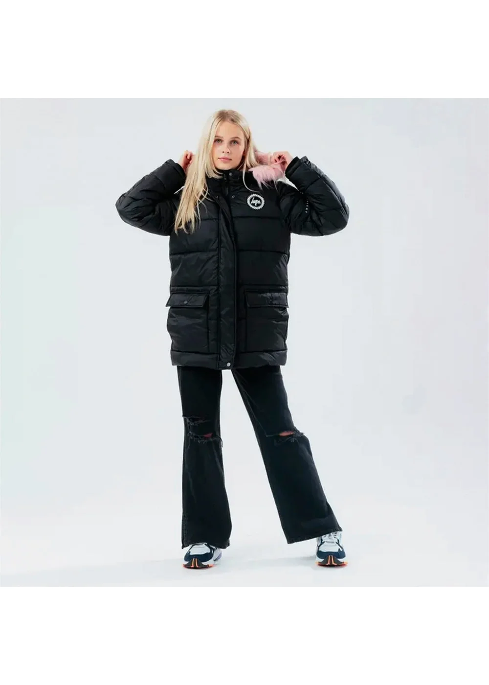 Hype Girls Black Explorer Winter Coat (5-14 Years) - 9-10 Yrs Image 2