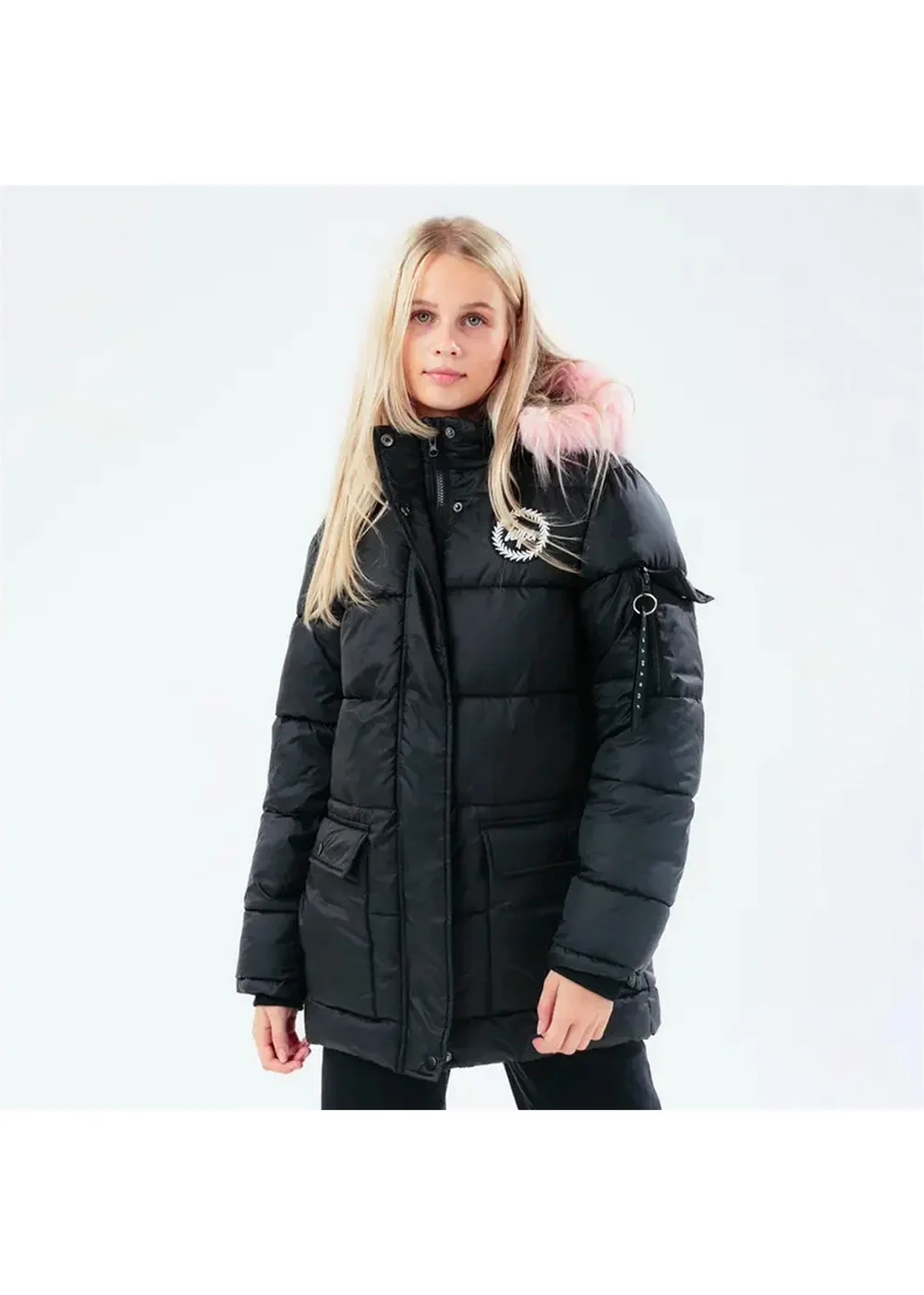 Hype Girls Black Explorer Winter Coat (5-14 Years) - 9-10 Yrs Image 1