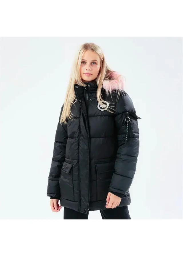 Hype Girls Black Explorer Winter Coat (5-14 Years)