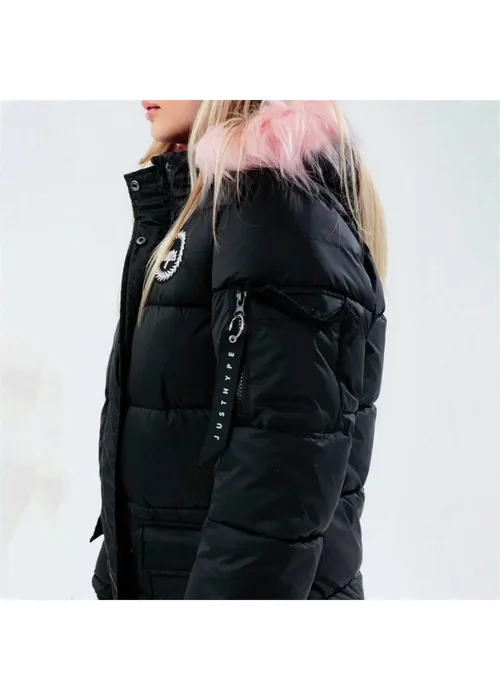 Hype Girls Black Explorer Winter Coat (5-14 Years) - 9-10 Yrs Image 3