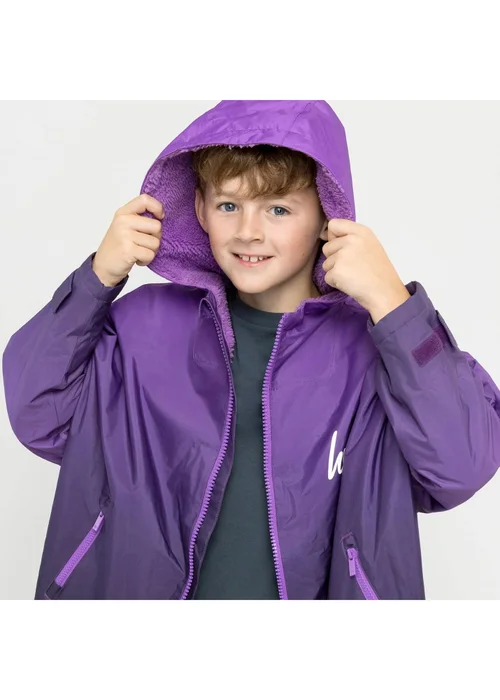 Hype Kids Purple Hanging Robe Fleece Warm Swim Coat (3-13 Years) - 3-5 Yrs Image 4
