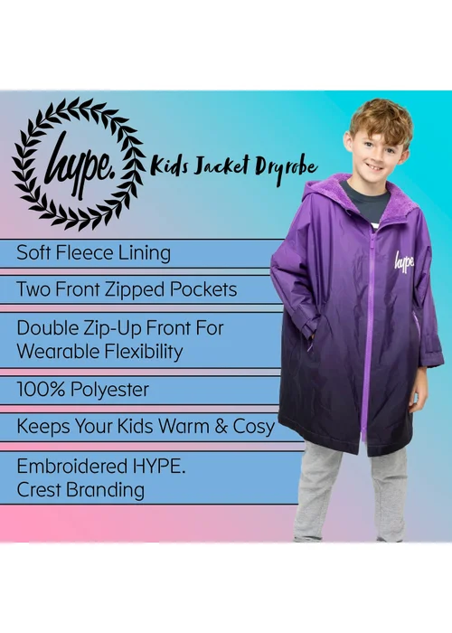 Hype Kids Purple Hanging Robe Fleece Warm Swim Coat (3-13 Years) - 3-5 Yrs Image 5