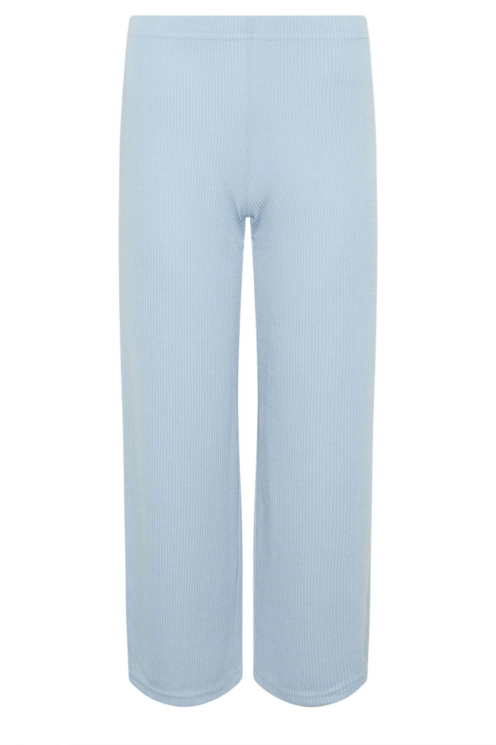 PixieGirl Petite Light Blue Ribbed Wide Leg Trousers - 8/L27 Image 5