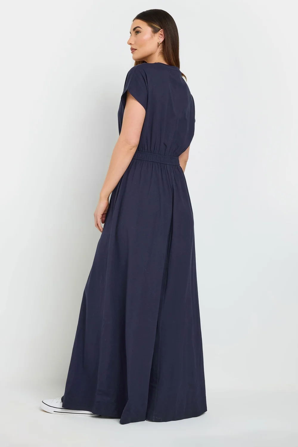 Long Tall Sally Navy Blue Jersey Shirred Waist Maxi Dress - 18 Image 3