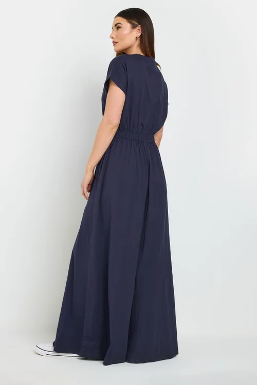 Long Tall Sally Navy Blue Jersey Shirred Waist Maxi Dress - 18 Image 3